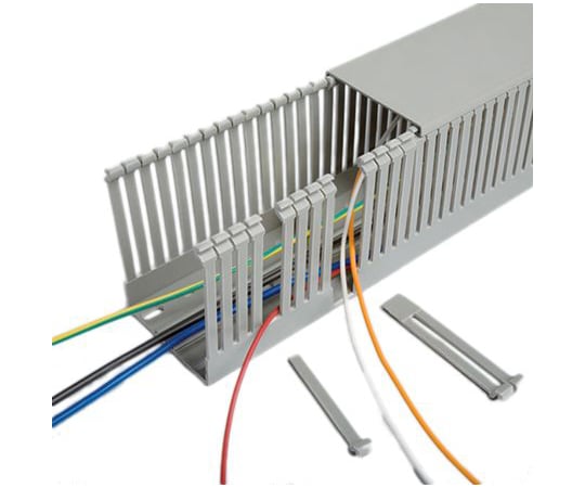 オープン形ケーブルスロット配線ダクト 2m グレー 1袋（2個入）