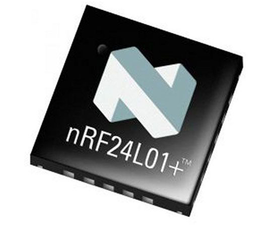 RFトランシーバIC 2.4～2.484GHz GFSK 1.9～3.6 V 20-Pin QFN 1袋（5個入） NRF24L01P-T