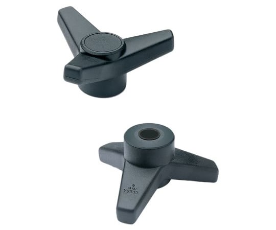 ノブ付ねじ　スリー　アーム　M10　直径:80mm　黒