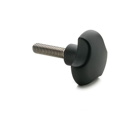 ノブ付ねじ マルチローブ M6 x 30 直径：32mm 黒 1袋（5個入）