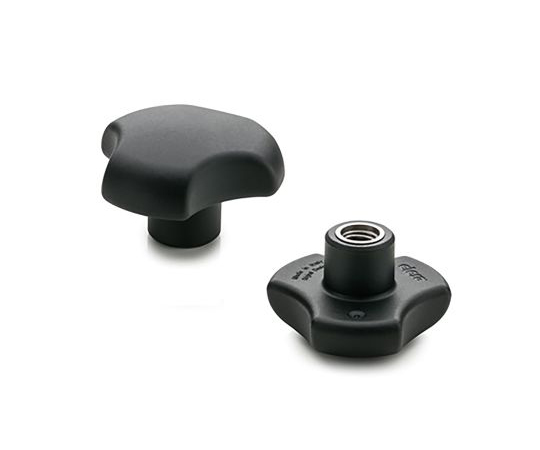 ノブ付ねじ マルチローブ M10 直径：50mm 黒 1袋（5個入）