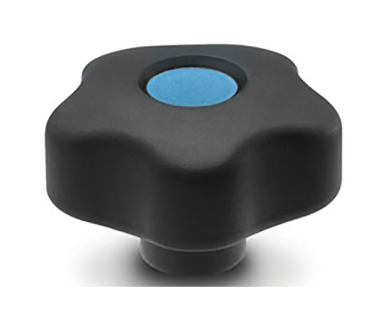 ノブ付ねじ 六角 M10 直径：53mm 黒 1袋（5個入）