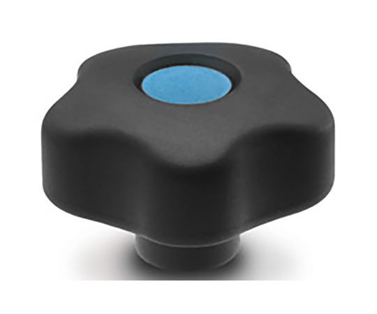 ノブ付ねじ 六角 M8 直径：53mm 黒 1袋（5個入）