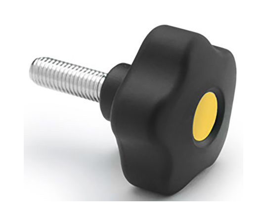 ノブ付ねじ 六角 M10 x 30 直径：53mm 黒 1袋（5個入）