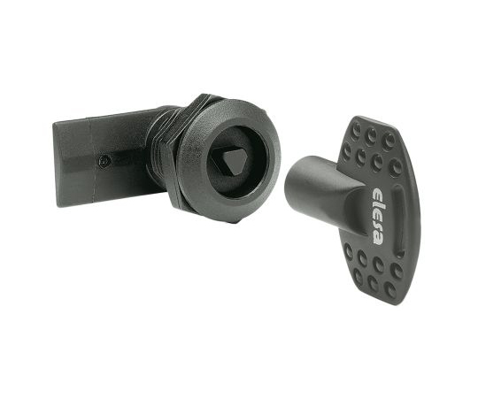 ロッキングラッチ　キャビネット　キーシリンダ　三角形　黒