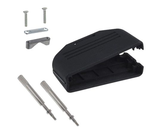 D-subコネクタ用バックシェル　ストレート　50　極　サーモプラスチック　黒