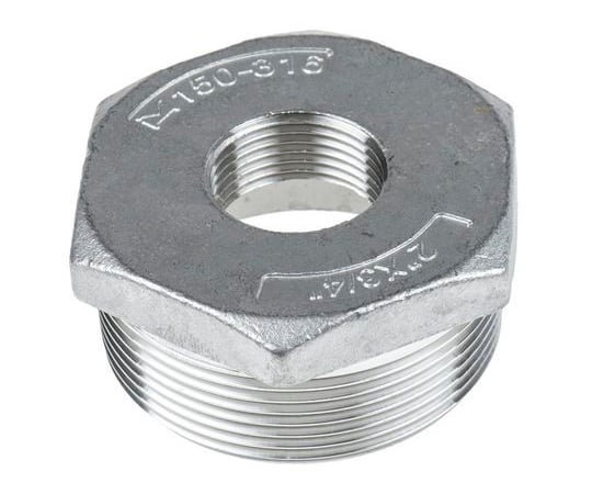 ステンレススチール製ねじ込み型継手 ブッシュ 六角形 1.32インチ