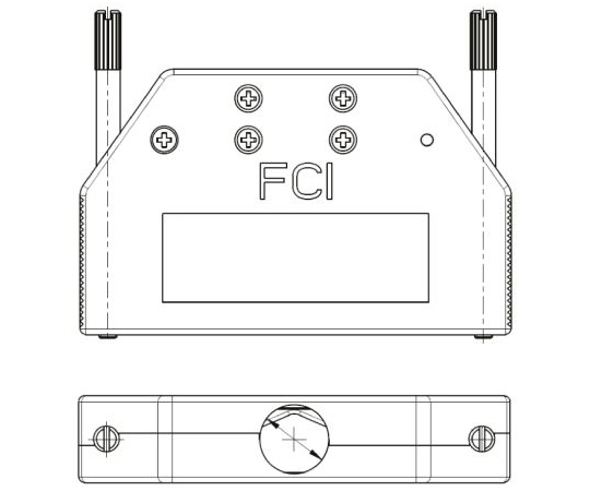 D-subコネクタ用バックシェル 8655MH シリーズ ストレート 37 極 亜鉛ダイキャスト 1袋（50個入）