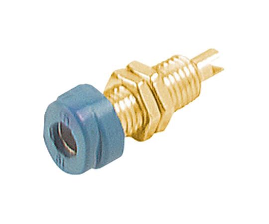 4mm panel socket gold plate 16A blue 1袋（5個入）