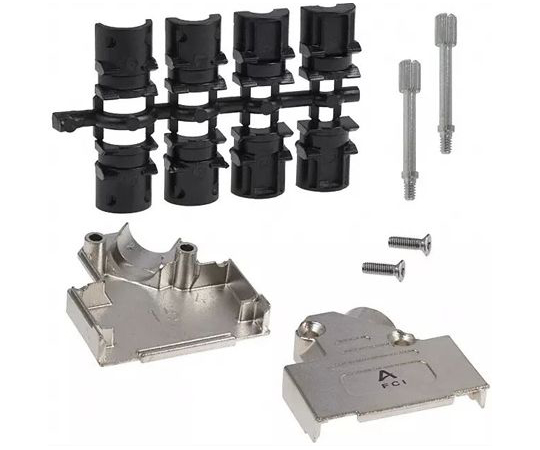 D-subコネクタ用バックシェル Economical シリーズ ライトアングル 15 極 1袋（100個入）