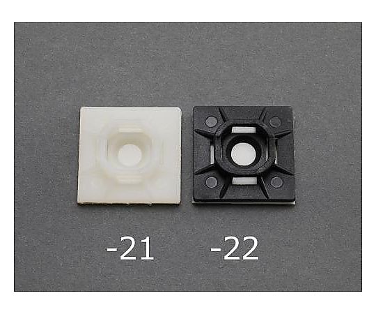 25x25mm 結束ﾊﾞﾝﾄﾞ用ﾍﾞｰｽ(粘着付/白/5個)