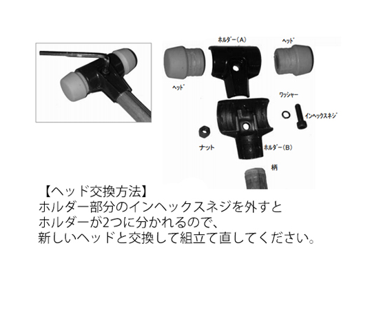 64-2231-65 大ハンマー（ナイロン・ソフトメタル） 3.6kg/80mm EA575HC