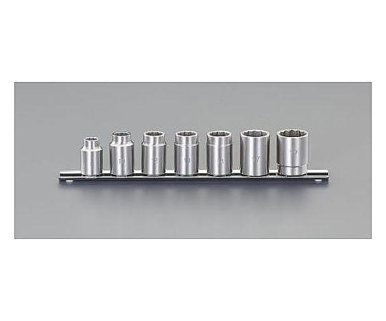 3/8"DR/7個組 ソケットセット(ｽﾃﾝﾚｽ製)