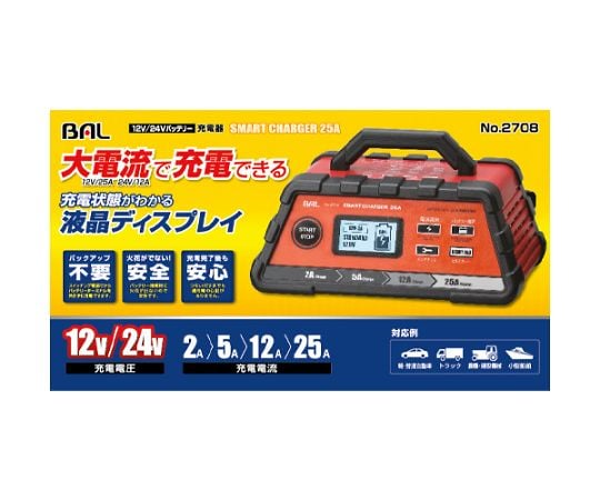 64-2271-43 AC100V→DC12V・24V バッテリーチャージャー EA815Y-11 【AXEL】 アズワン