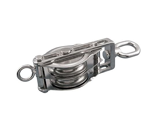 133.3mm　[ワイヤー用]リング付滑車（ステンレス製/2車）