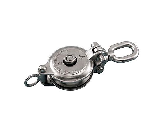 107mm [ﾛｰﾌﾟ用]ﾘﾝｸﾞ付ﾍﾞｱﾘﾝｸﾞ滑車(ｽﾃﾝﾚｽ製