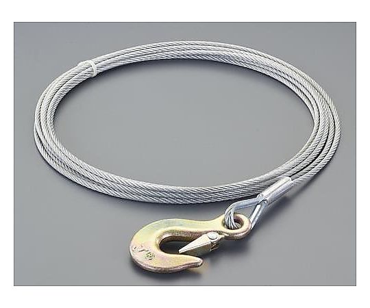 5mmx7.5m ハンドウィンチ用ワイヤー(ﾌｯｸ付)