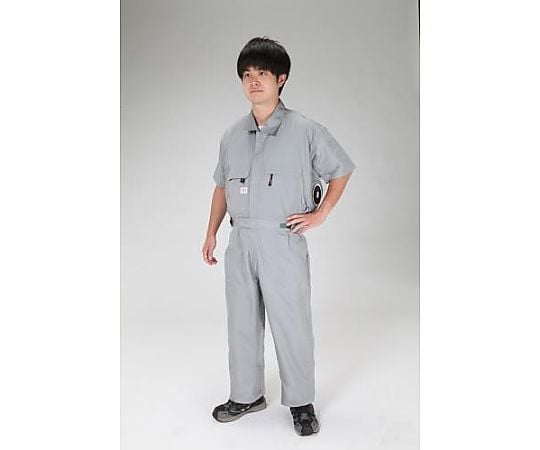 [Ｌ] 空調継ぎ作業服(送風ﾌｧﾝ付/半袖ｸﾞﾚｰ)