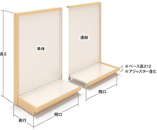 タテヤマアドバンス 陳列機器 KZG両面ボードタイプ連結 間口2400×1200