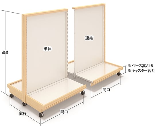 UWキャスター付両面バックボードK木目カバータイプ 824シリーズ 中日