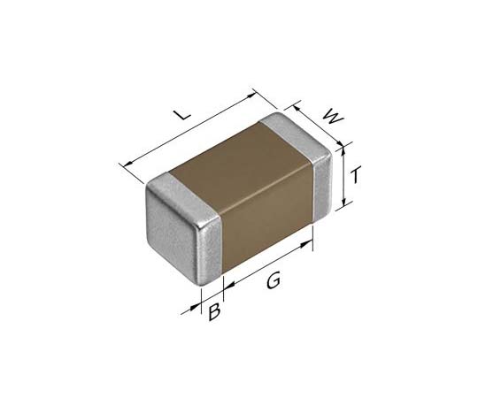 積層セラミックコンデンサ（MLCC） 2200pF 25V dc ±10％ 1セット（1500個入）