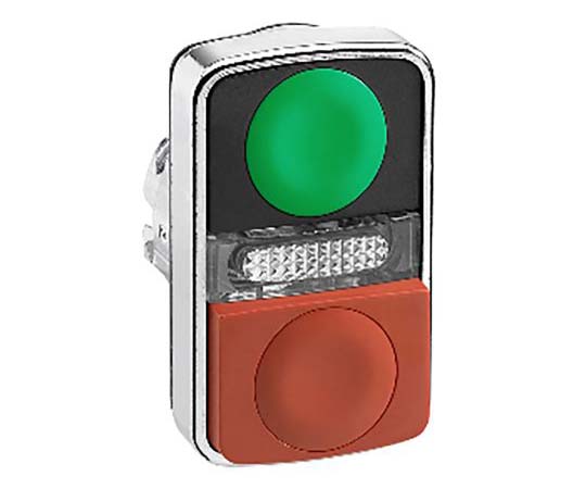 押ボタンヘッド　ZB4 スプリングリターン　緑　赤