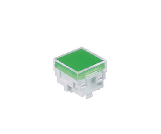 押しボタンスイッチ用キャップ 緑/クリア 13.2 x 13.2 x 10mm
