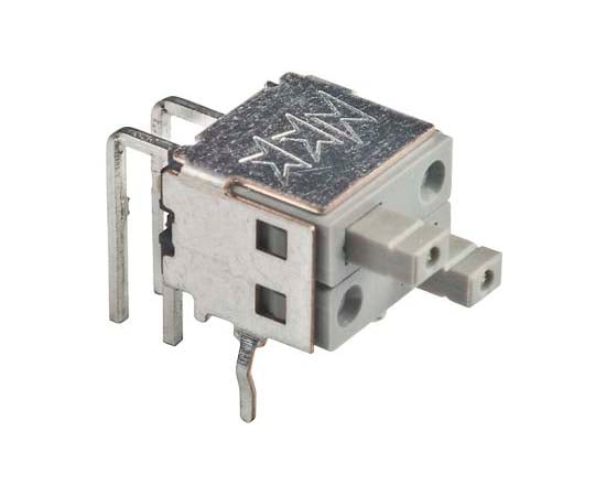 押しボタンスイッチ 0.4 VA Off-(On) スルーホール 単極単投(SPST)