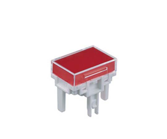 押しボタンスイッチ用キャップ 赤/クリア 19.4 x 13.2 x 11mm