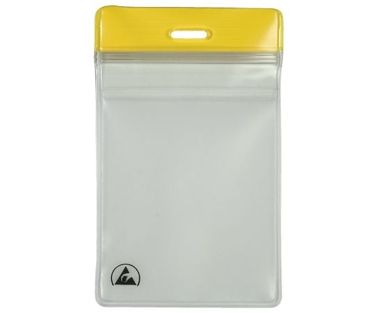 静電対策ネームカードホルダー　ジッパー付き　縦型　68mm×111mm