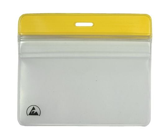 静電対策ネームカードホルダー　ジッパー付き　横型　102mm×86mm