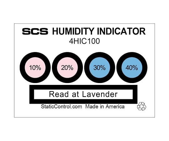 64-2942-24 湿度表示カード 5％-10％-60％ 1セット（125枚入