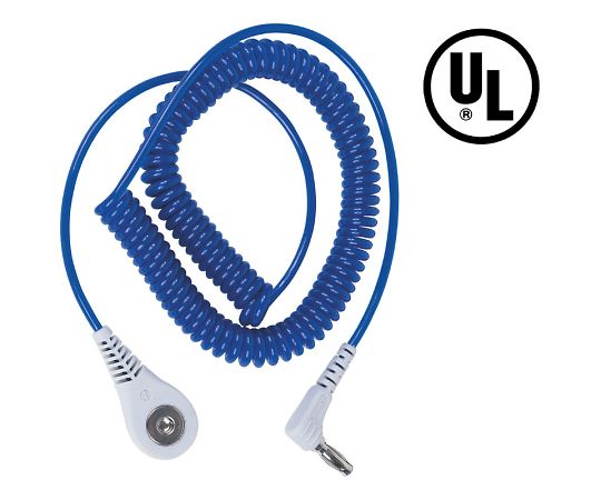 コード　コイル式　JEWEL　青　L型端子　4mm