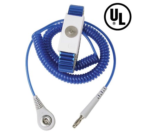 リストストラップ　JEWEL　金属長さ調整機能付き　マグネット嵌合　青　コード長さ　1.83m