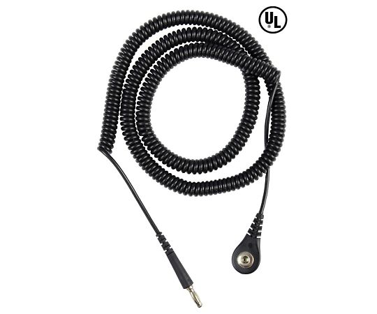 コード　コイル式　黒　4mm　バナナジャック