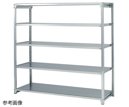 64-2947-47 SUS304 軽中量棚 W875×D450×H1800 5段 単体 HA3-6235