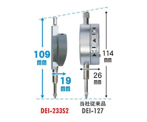 ［取扱停止］デジタルSラインインジケータ　IP65　0.01mm　一般校正付　DEI-233S1