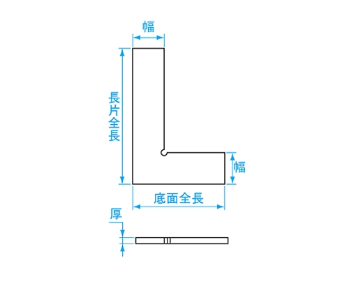 目盛付平形スコヤ　300mm　一般校正付　E-300