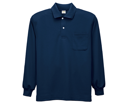 制電シリーズ DRY帯電防止長袖ポロシャツ　ネービー　Ｌ