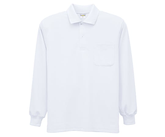 制電シリーズ DRY帯電防止長袖ポロシャツ　ホワイト　Ｓ