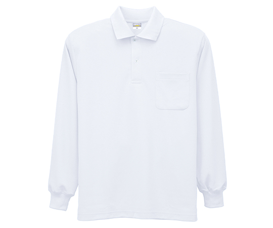 制電シリーズ DRY帯電防止長袖ポロシャツ　ホワイト　５Ｌ