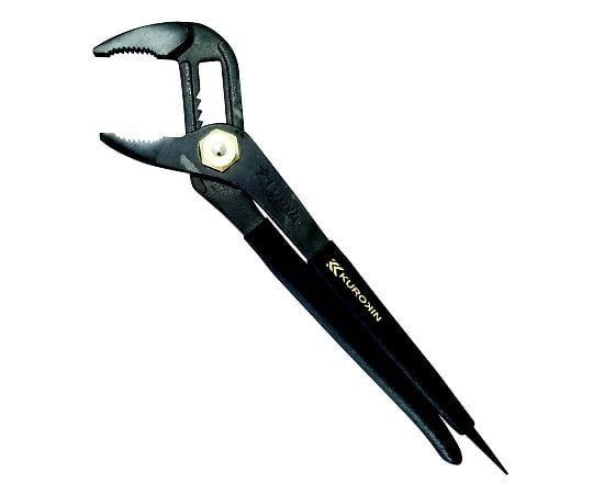 ウォーターポンププライヤー（黒金・バネ付・ドライバー付）　254mm