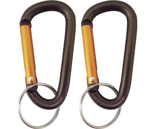 アルミカラビナ　6mm　2PC　茶