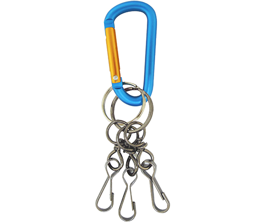 キーホルダ付アルミカラビナ　6mm　青