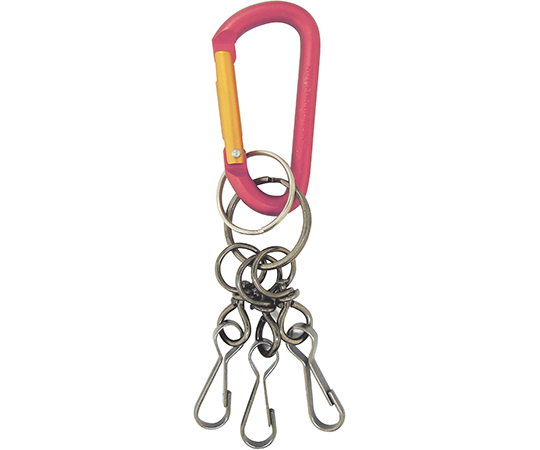 キーホルダ付アルミカラビナ　6mm　赤