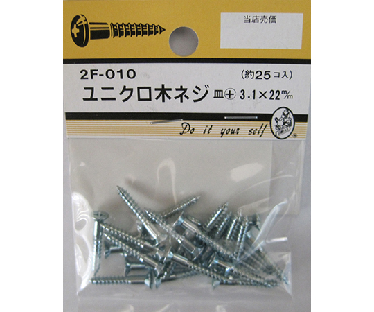 ユニクロ木ネジ　皿+　3.1×22mm　25個入