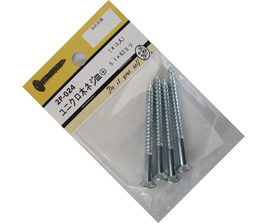 ユニクロ木ネジ　皿+　5.1×63mm　4個入