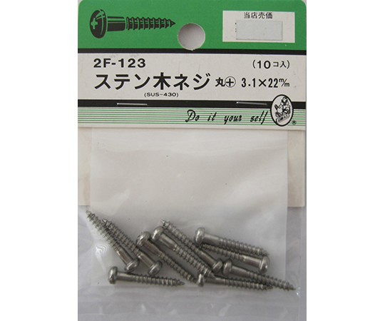 ステン木ネジ　丸+　3.1×22mm　10個入