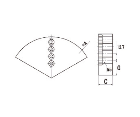 64-3270-83 北川鉄工所 エアチャック用 R-KPC80/ALR-KPC80 円形生爪