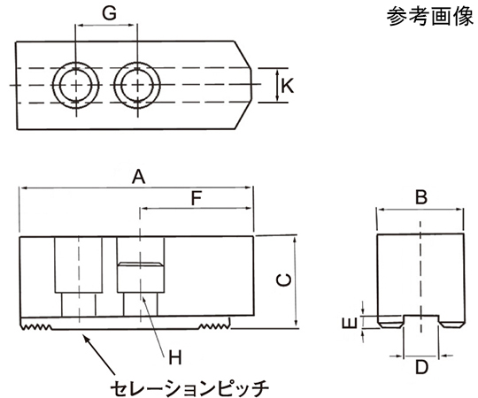 64-3270-84 豊和工業 油圧・エアチャック用 （P3.0） H01MA 生爪 H01MA